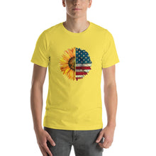 Load image into Gallery viewer, Sunflower mixed american flag pattern Unisex T-Shirt