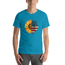 Load image into Gallery viewer, Sunflower mixed american flag pattern Unisex T-Shirt